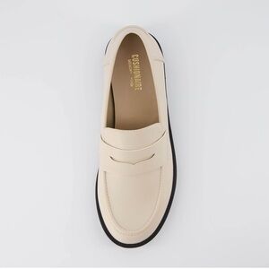 Cream Slip-On Loafers with Sturdy Sole